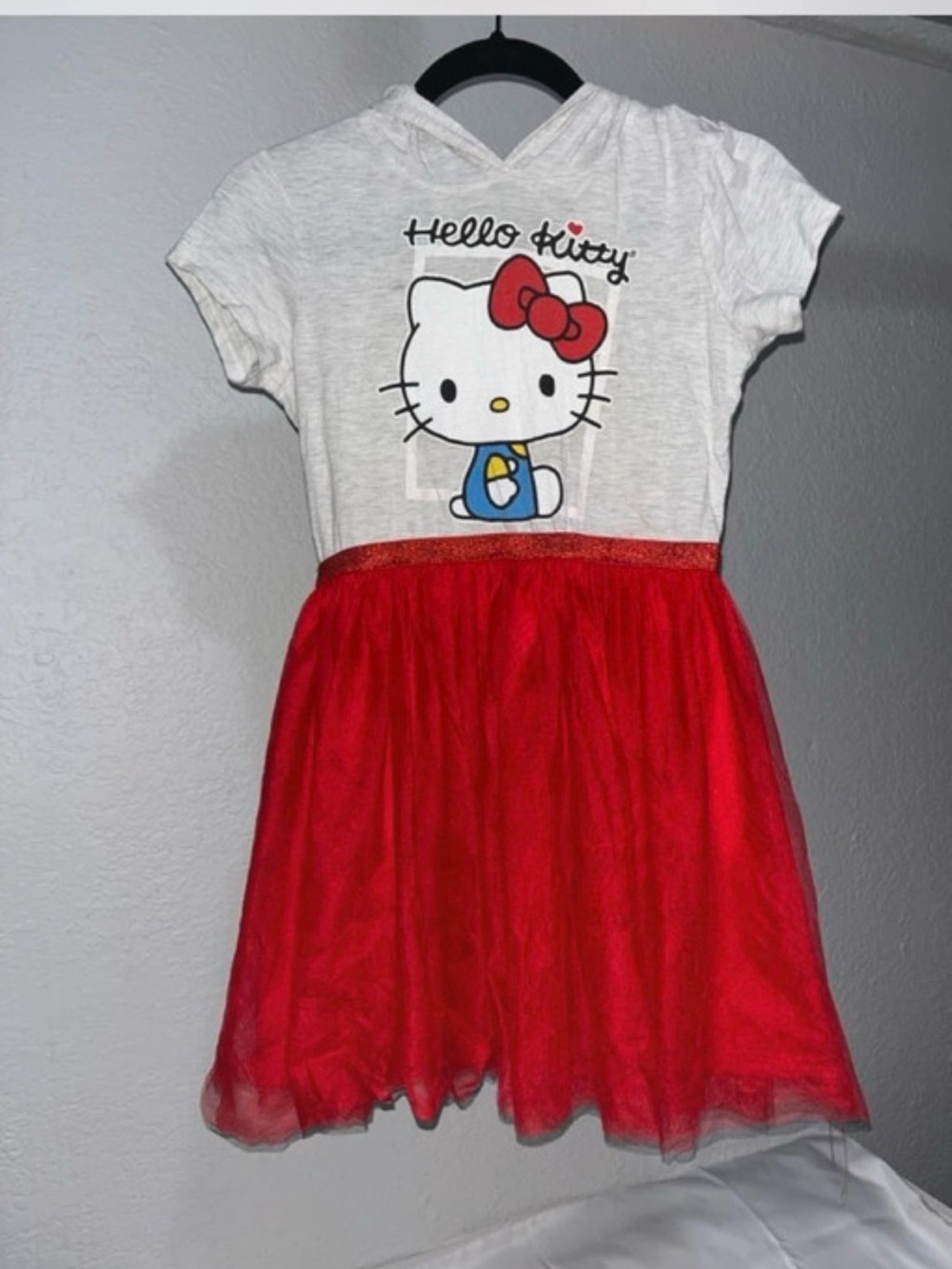 Hello Kitty White & Red Tulle Skirt Dress